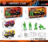 OBL10430710 - 灯光声音惯性房车+维修工人+工具