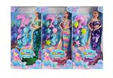 OBL10431339 - 新款11.5寸实身9关节时尚珠片美人鱼芭比带海马吸塑配件 3款混装【衣服变色】