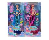 OBL10431340 - 新款11.5寸实身9关节时尚珠片美人鱼芭比带海豚、海龟吸塑配件 2款混装【衣服变色】