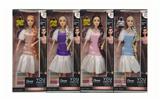 OBL10432140 - 11寸实身9关节时尚礼服芭比+包包 4色混装