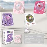 OBL10432437 - 卡通系列便携台式折叠大号充电风扇（USB)
（DIY贴纸）（三档）
