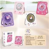 OBL10432439 - 卡通系列便携台式折叠中号充电风扇（USB)
（DIY贴纸）（三档）
