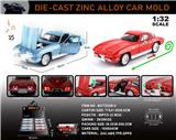 OBL10432759 - 英文1:32压铸锌合金灯光音效克尔维特 车模 8只/展示盒