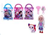 OBL10432883 - 新款6寸冰雪美少女带宠物狗、梳子、镜子配件