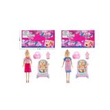 OBL10432890 - 11.5寸实身芭比配5寸娃加配件 两款混装