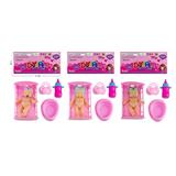 OBL10432892 - 5寸婴儿娃加奶瓶奶嘴配件 三款混装