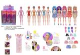 OBL10432927 - 11.5寸实身惊喜变色芭比。带5样不同的惊喜配件，娃娃360度旋转，4款随机混装6PCS