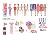 OBL10432928 - 11.5寸实身惊喜变色芭比。带5样不同的惊喜配件，娃娃360度旋转，