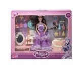 OBL10433165 - 高档11.5寸实身9关节婚纱芭比带梳妆台套装配件香水吸塑包包配件