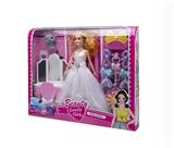 OBL10433186 - 高档11.5寸实身9关节婚纱芭比带打扮吸塑配件狗狗梳妆台套装