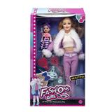 OBL10433200 - 高档11.5寸9关节实身时装芭比带3寸仔滑板帽吸塑配件