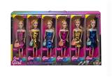 OBL10433218 - 高档11.5寸实身活手彩虹珠片芭比系列带包包 6PCS