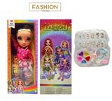 OBL10434034 - 高端彩妆系列 16寸硬吹瓶带灯光音乐主题曲Rainbow High惊喜彩虹高中带  美甲，发夹。彩妆油  5件套