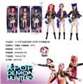 OBL10434105 - K-POP 猎魔女团真人版11.5寸12关节实身带七彩灯光主题曲Rumi鲁米打歌芭比带吉他3款混装