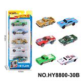 OBL10435840 - 6款1:64风火轮皮卡，肌肉车，越野车合金车5只装