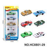 OBL10436295 - 6款1:64风火轮皮卡，肌肉车，越野车合金车5只装