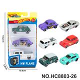 OBL10436301 - 6款1:64风火轮复古老爷车，皮卡合金车3只装
