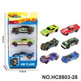 OBL10436303 - 6款1:64风火轮赛车，跑车合金车3只装