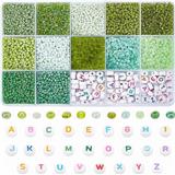 OBL10437535 - 3mm米珠+字母珠+线（15格）