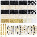 OBL10437573 - 4/6/8/10/12mm珍珠/金珠+字母珠+隔珠+线（40格）