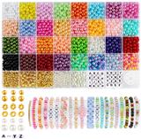 OBL10437574 - 4/6/8mm珍珠/金珠+字母珠+隔珠+线（40格）