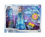 OBL10438812 - 高档11.5寸实身12关节冰雪公主带鞋子魔术棒大皇冠打扮吸塑包包配件