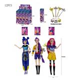 OBL10441922 - 猎魔女团 K-POP 带魔术棒，带电镀包 11寸13关节实身盲盒包装 12PCS