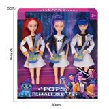 OBL10441940 - K-POP 猎魔女团真人版11.5寸12关节实身鲁米佐依米拉儿唱歌芭比带吉他3人混装