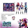OBL10442007 - K-POP 猎魔女团真人版11.5寸12关节实身带七彩灯光主题曲Rumi鲁米带吉他2人装