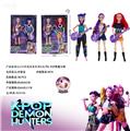 OBL10442008 - K-POP 猎魔女团真人版11.5寸12关节实身带七彩灯光主题曲Rumi鲁米带吉他2人装