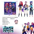OBL10442009 - K-POP 猎魔女团真人版11.5寸12关节实身带七彩灯光主题曲Rumi鲁米带吉他3人装