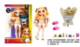 OBL10442122 - 高档礼物主题 1比1  10寸12关节实身真玻璃眼珠Rainbow high惊喜彩虹高中宝宝带一束高端仿真花