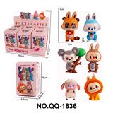 OBL10443666 - 卡通益智PVC6款精灵动物拉布布手办摆件A款（6只/展示盒）