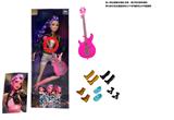 OBL10449397 - K-POP 猎魔女团真人版11.5寸12关节实身带七彩灯光主题曲鲁米佐伊米cospiay朋克芭比带吉他，金貂卡片一张