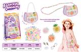 OBL10450712 - 过家家DIY女孩串珠 饰品包 斜挎包 2合1手工制作  水果针织绣花贴片
