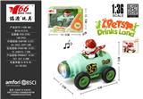 OBL10456756 - 1:36Q版合金绿色饮料瓶卡白色蛇回力车带灯光音乐