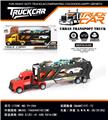 OBL10457249 - 惯性美式拖头卡车载两辆甲虫车+三辆金属车
