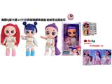OBL10459299 - 1比1美国Q版卡通5D真眼珠14寸全搪胶猎魔娃娃带音乐主题曲带金貂卡片一张带真人化妆品，唇膏，指甲油，化妆油，美甲 4件套