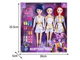 OBL10464523 - 11.5寸实身11关节K-POP猎魔女团娃娃3只装带配件