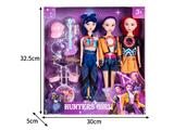 OBL10467592 - 11.5寸实身11关节K-POP猎魔女团娃娃3只装带配件（带灯光音乐）