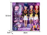 OBL10467594 - 11.5寸实身11关节K-POP猎魔女团娃娃3只装带配件（带灯光音乐）