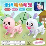OBL10470541 - 电动牵绳小萌兔（2色混装）（卡通动物益智玩具婴儿电动玩具）