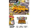 OBL10470994 - 高品质仿真模型惯性车双层工程运输车
（带灯光音乐 包电AG13 3粒 配6只ABS滑行车）