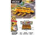 OBL10470995 - 高品质仿真模型惯性车双层工程运输车
（配6只ABS滑行车)