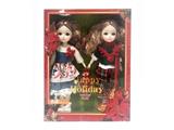 OBL10471520 - 12寸3D12关节实身真眼珠芭比公主圣诞系列2只装