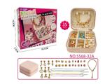 OBL10473574 - DIY35件套串珠便携式双层方盒 樱粉金色基础配套女孩过家家玩具精美套装
