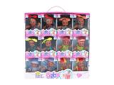 OBL10482406 - 新款8寸时尚搪胶黑肤男孩女孩肥童带头巾6款混装12PCS