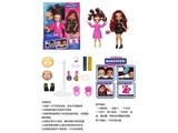 OBL10482830 - 高档FAIL.FIX.9寸11关节实身3D真眼珠变脸化妆芭比头发带香味。娃娃带11样不同惊喜配件。带2件衣服，一件睡袍一件时装衣衣服