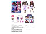 OBL10482831 - 高档FAIL.FIX.9寸11关节实身3D真眼珠变脸化妆芭比头发带香味。娃娃带11样不同惊喜配件。带2件衣服，一件睡袍一件时装衣衣服