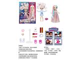OBL10482832 - 高档FAIL.FIX.9寸11关节实身3D真眼珠变脸化妆芭比头发带香味。娃娃带11样不同惊喜配件。带2件衣服，一件睡袍一件时装衣衣服